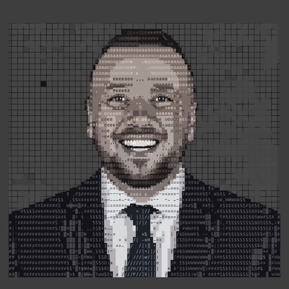 Artura Radionova ASCII-mākslas portrets